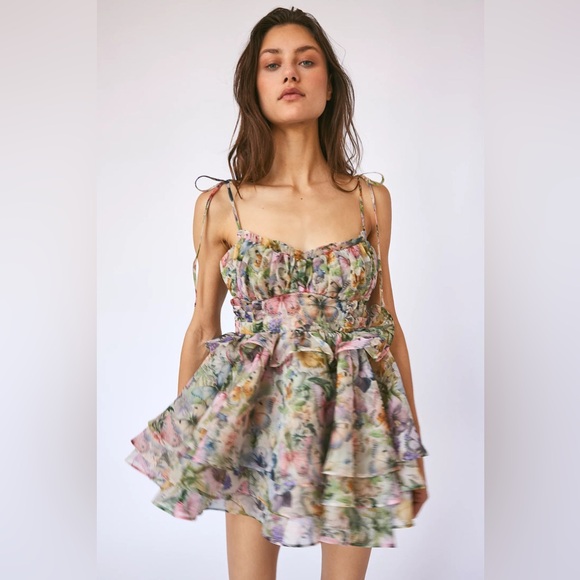 Selkie Dresses & Skirts - Selkie The Shakespeare Puff Mini Dress in Butterfly Botanics